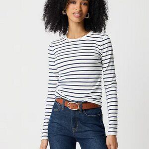 J Crew Long Sleeved Striped Everyday Tee Top